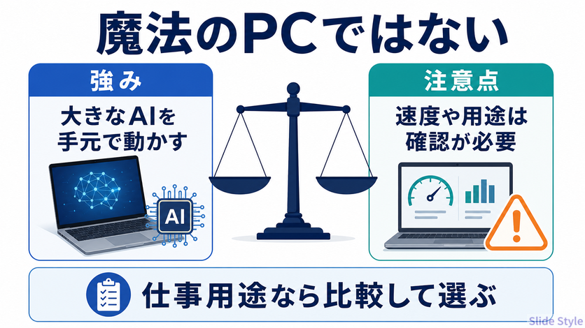 RTX Sparkは万能のAI PCではないことを示す図