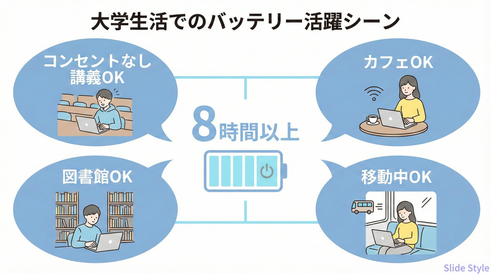 大学生活でのバッテリー活躍シーン