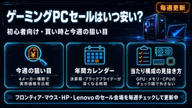 ゲーミングPCセールはいつ安い?