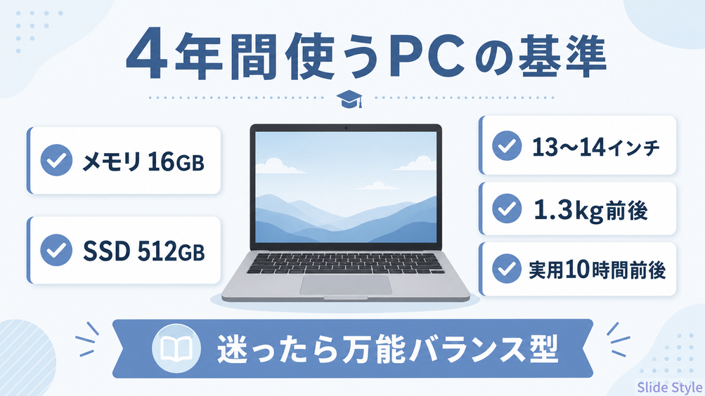 4年間使うPCの基準