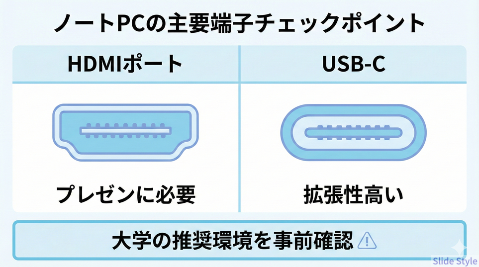 ノートPCの主要端子チェックポイント
