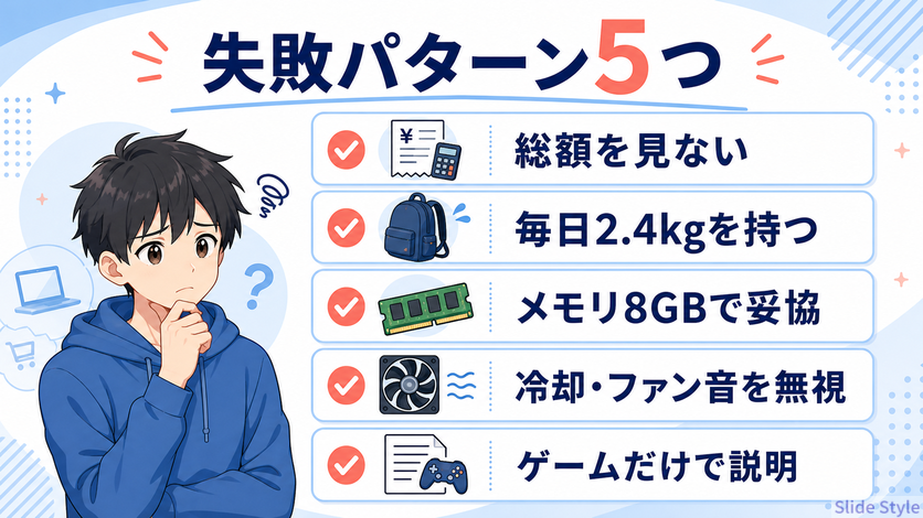 大学生がゲーミングPCで失敗するパターン
