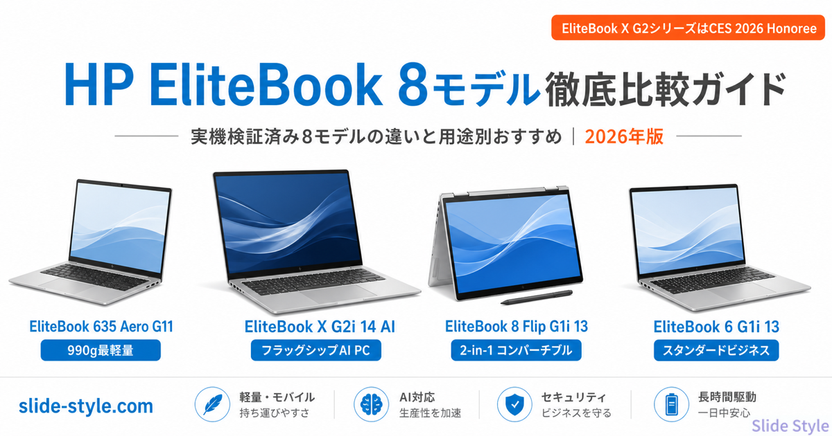 HP EliteBookシリーズの選び方｜現行8モデルの違いと用途別おすすめ 